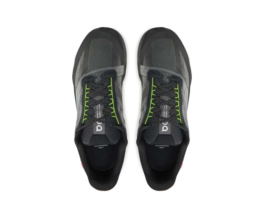 On Cloudsurfer Next Black/Iron detalle — mesh transpirable zapatilla running hombre