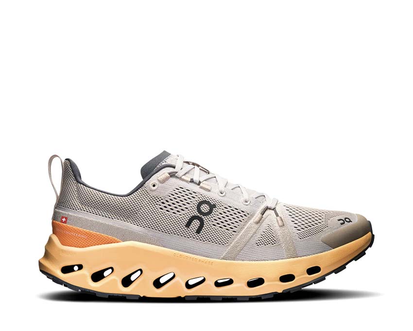 On Cloudsurfer Trail Silver/Blonde — men's light trail shoe Missiongrip sole