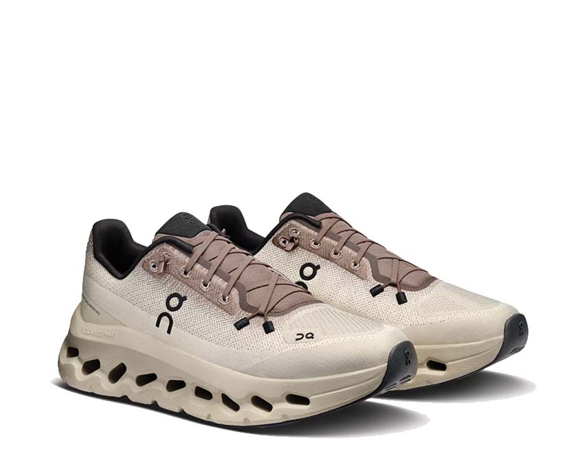 On Cloudtilt W Clove/Sand side view — platform profile women's sneaker