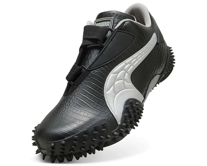 Puma x A$AP Rocky Mostro OG Black vue latérale — tige noire Mostro A$AP