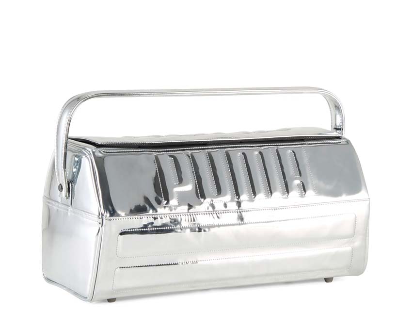 Puma x A$AP Rocky Tool Box Bag Metallic détail — fermeture boîte métallique