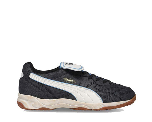 Puma King Indoor D10 Black Warm White — sneaker unisex indoor nero bianco caldo