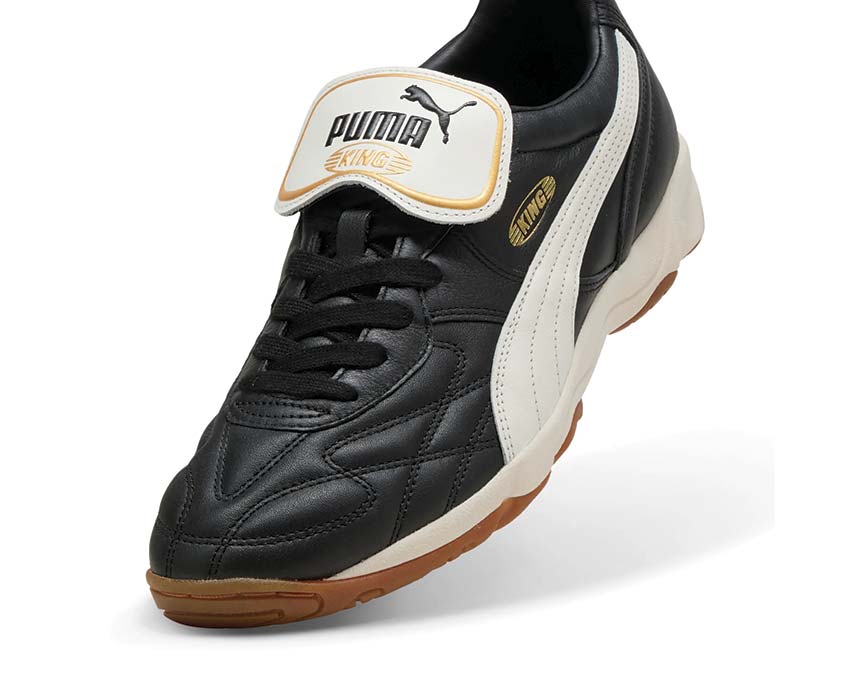 Puma King Indoor Noir semelle — semelle plate indoor cuir noir