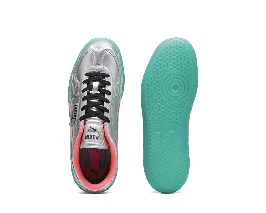 Puma Palermo NewGen Footy Silver Green détail — logo Puma