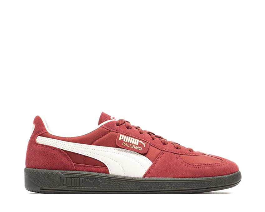 Puma Palermo OG Intense Red Warm White — zapatilla mujer cuero rojo blanco