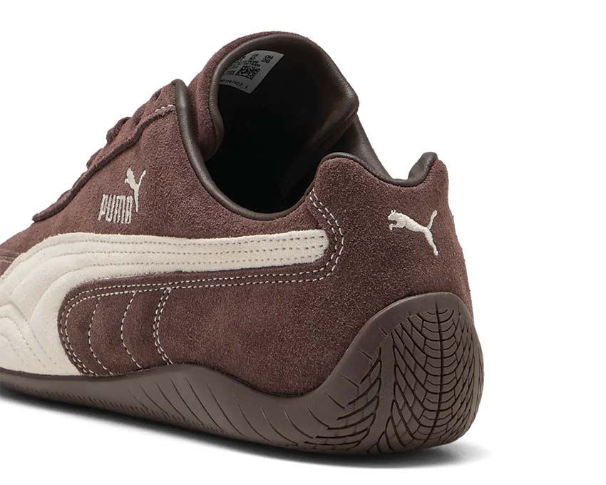 Puma Speedcat TTF Chocolat détail — détail cuir chocolat logo Puma Speedcat