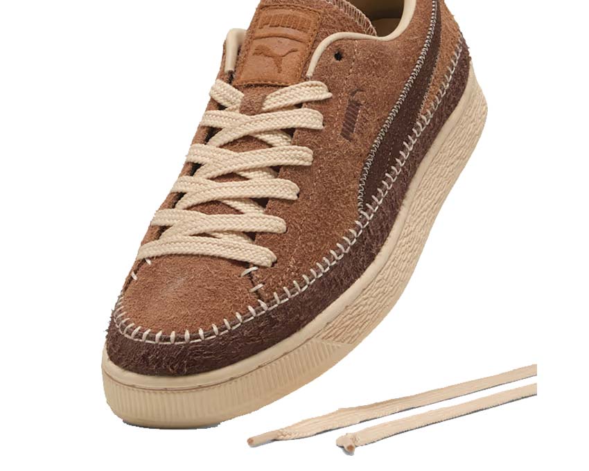 Puma Suede Moccasin Brown vista laterale — scamosciato marrone classico
