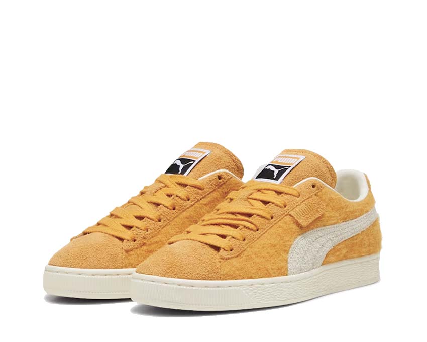 Puma Suede Mohair Ginger Tea Frosted Ivory side view — premium mohair