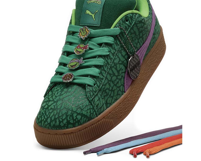 Puma Suede XL TMNT Vine Gum Seitenansicht — TMNT grünes Wildleder