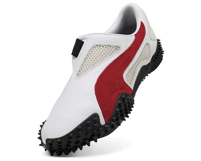 Puma Ur Mostro White Dark Crimson vista laterale — bianco e rosso scarlatto