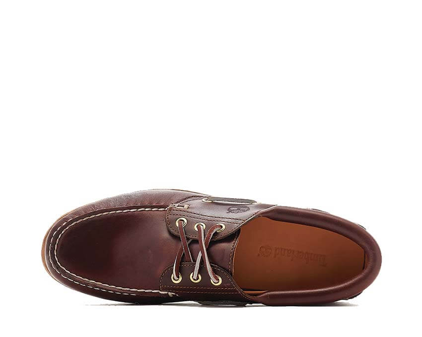 Timberland Authentic Boat Shoe Burgundy Detail — Lederschaft bordeaux authentisch