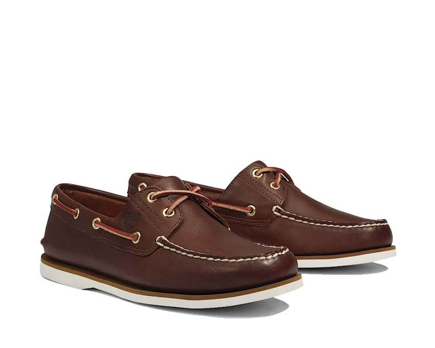 Timberland Classic Boat Shoe Brown vue latérale — profil boat shoe cuir marron