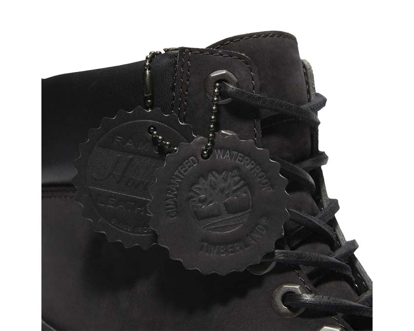 Timberland Luxe Mid Noir vue latérale — profil mi-haute nubuck noir Timberland
