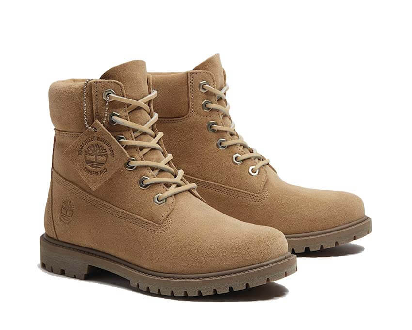 Timberland Premium 6 Inch Waterproof Boot Medium vue latérale — profil boot femme lacets