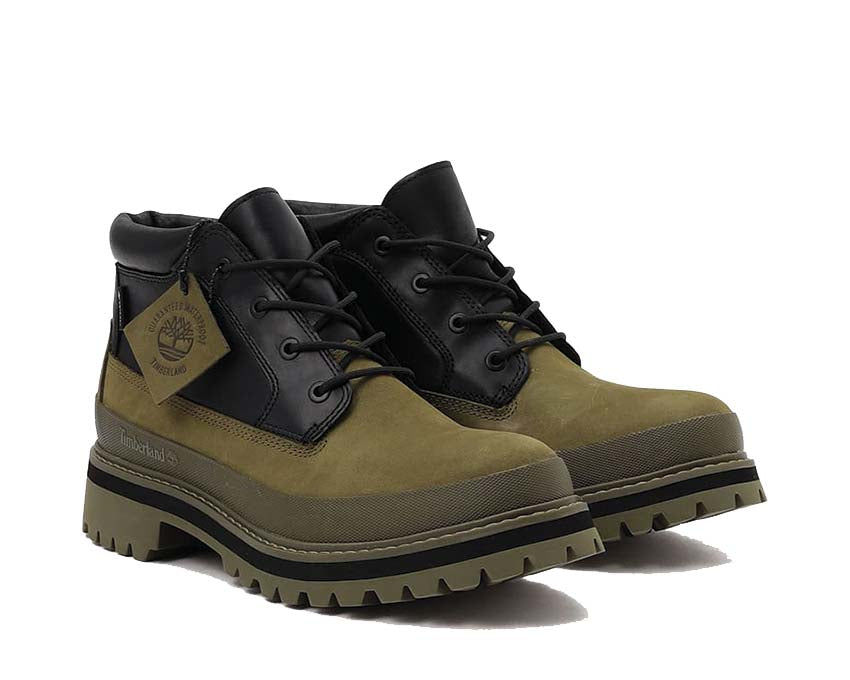Timberland Premium Mid GTX Chukka Boot Dark Green Nubuck semelle — semelle GTX imperméable