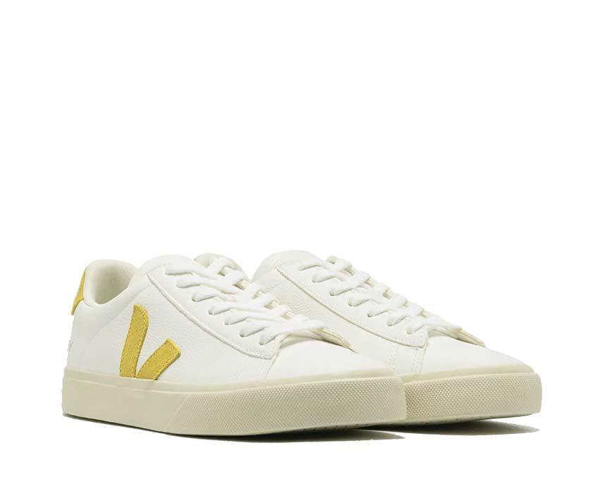 Veja Campo Chromefree Leather White vue latérale — cuir tannage végétal sans chrome