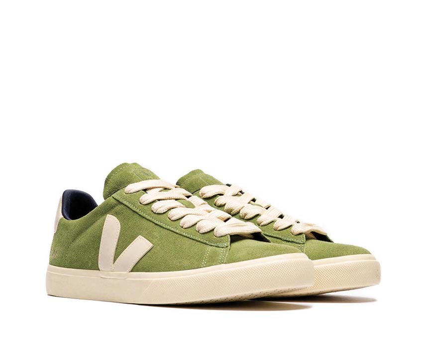 Veja Campo Bold Suede Kiwi Pierre semelle — semelle gomme naturelle
