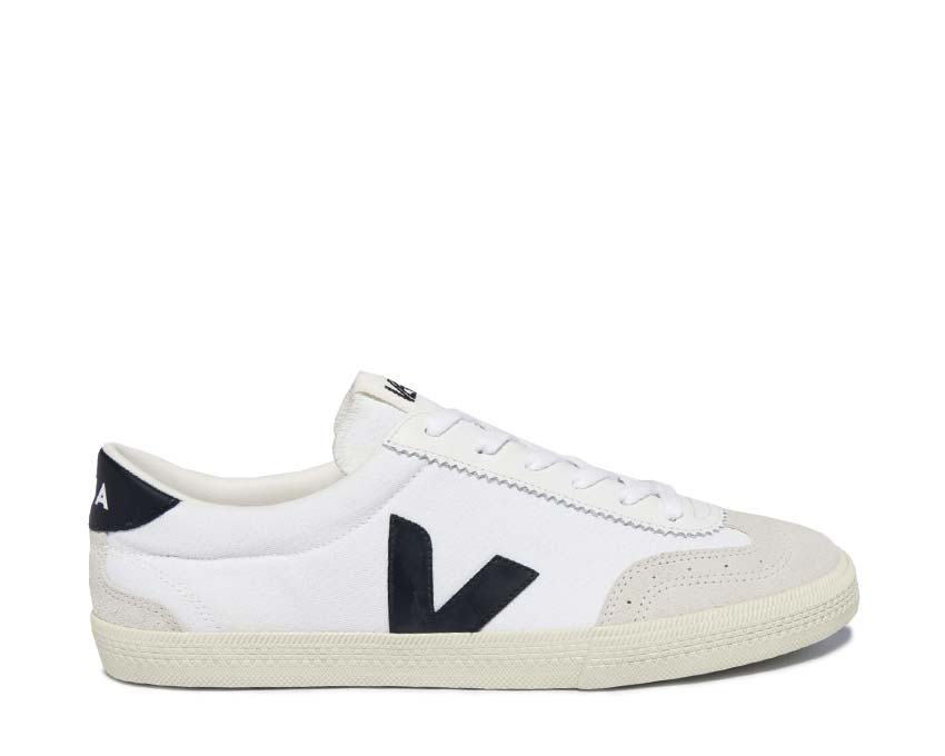 Veja Volley Canvas White Black — sneaker femme toile coton biologique