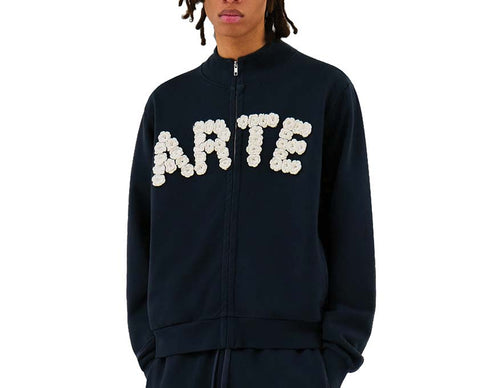 Arte Crochet Flowers Jacket Navy — veste unisexe crochet fleurs artisanal