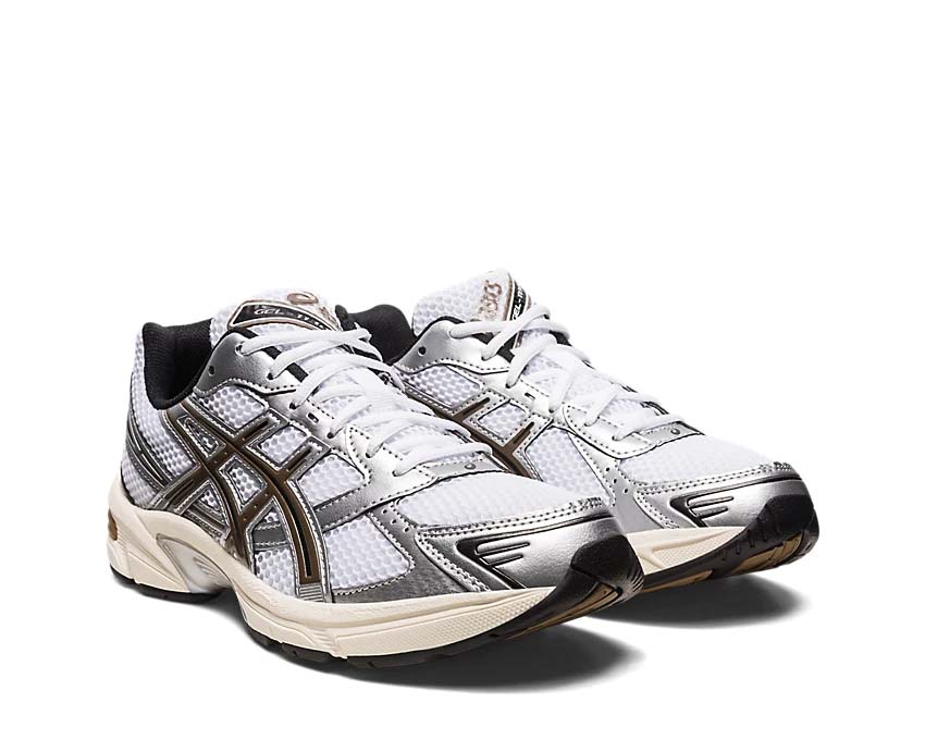 Asics Gel 1130 White/Clay Canyon vista laterale — tomaia mesh e overlay retro