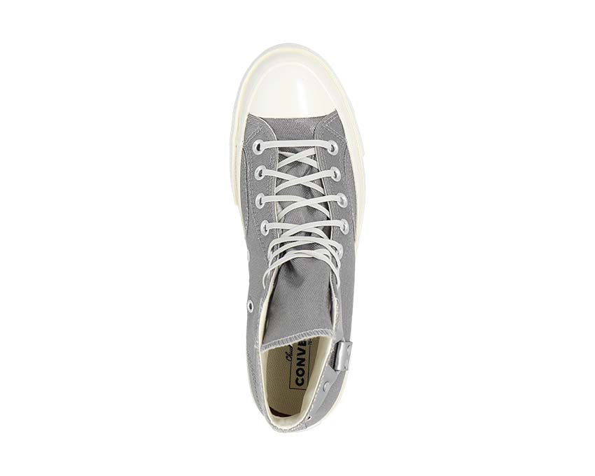 Converse Chuck 70 Hi Silver détail — matière argentée métallisée patch cheville