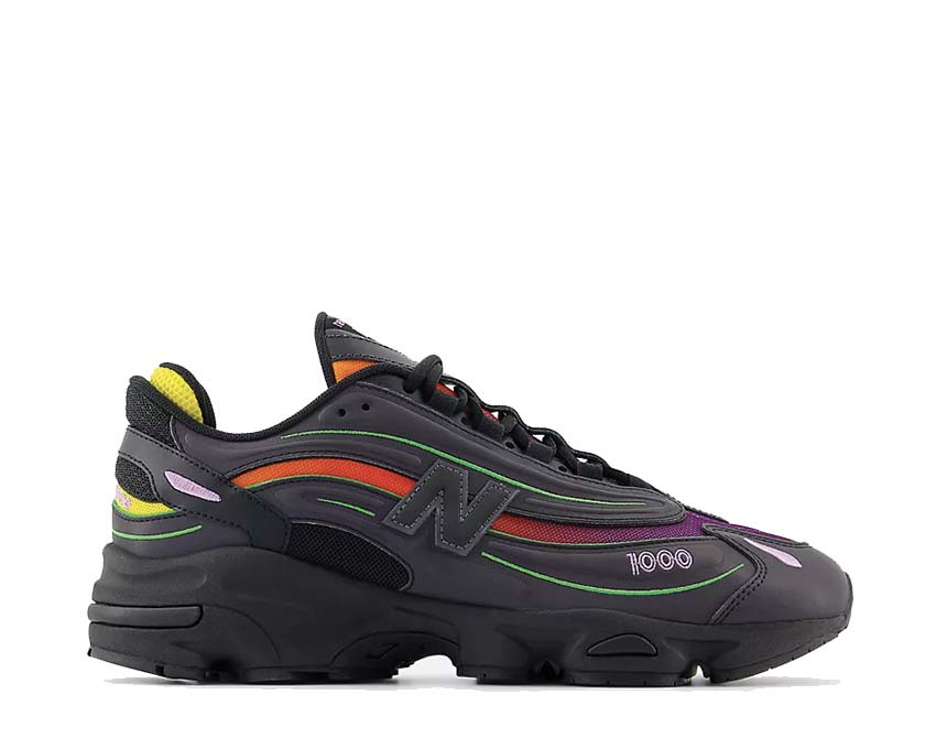 New Balance 1000 Silver Black Honeycomb — Herren Lifestyle Sneaker Kontraststil