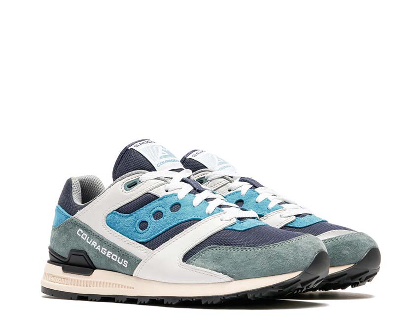 Saucony Courageous Seitenansicht — atmungsaktives Mesh-Obermaterial