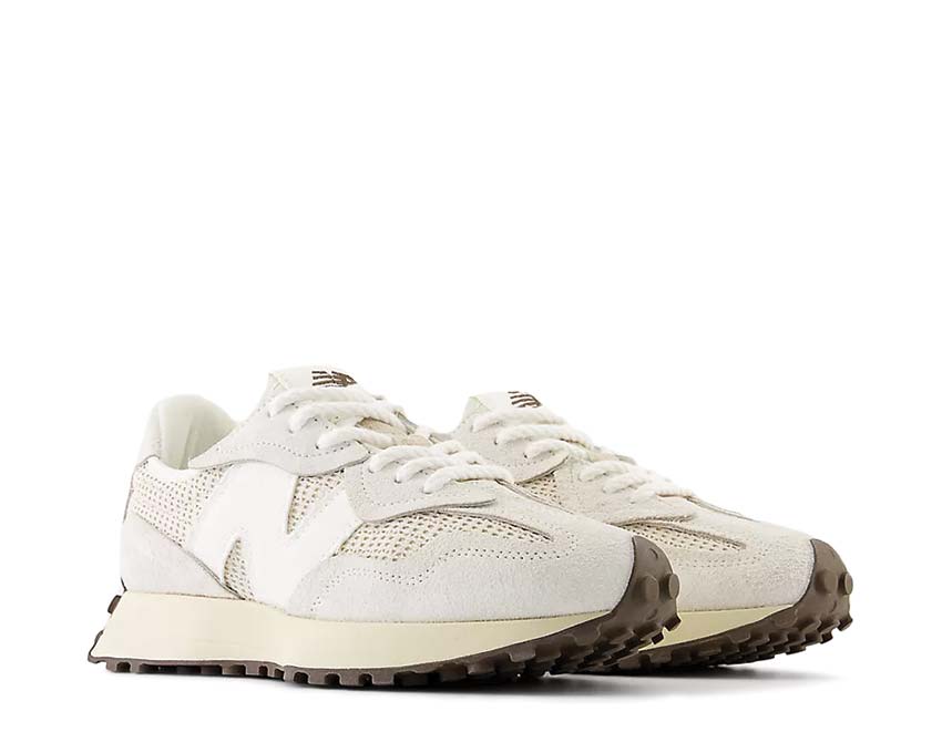 New Balance 327 vista laterale — tomaia in camoscio e mesh