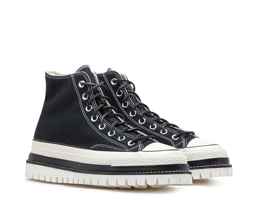 Converse CT70 Canvas Ltd Hi Schwarz/Trek-Schwarz Seitenansicht — hoher Schaft schwarzes limitiertes Segeltuch