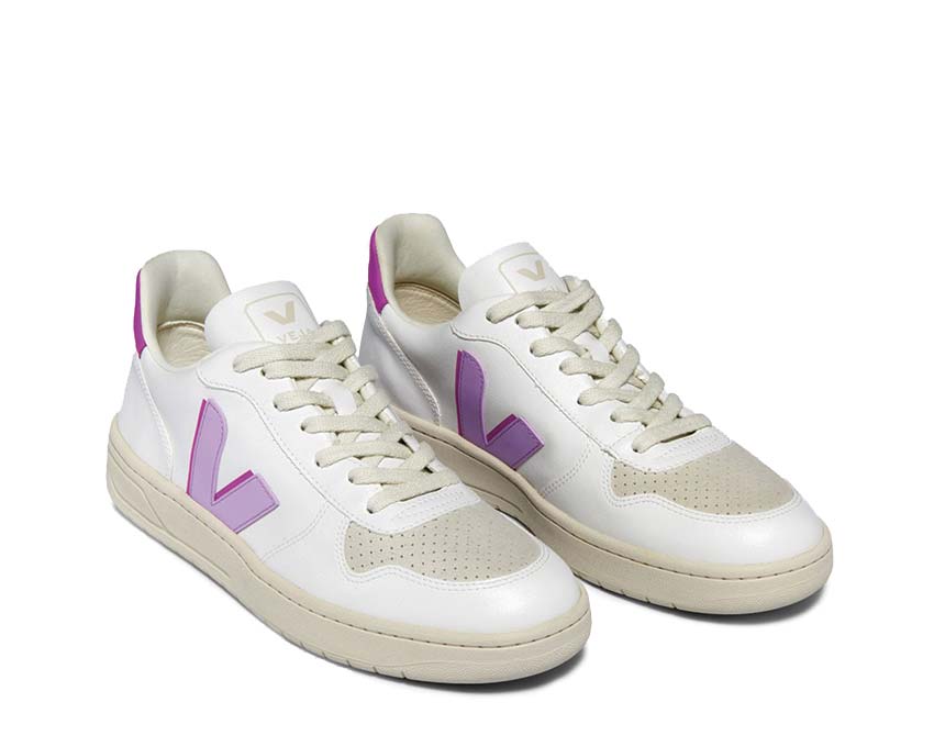 Veja V-10 CWL White Orchid Ultraviolet vue latérale — CWL blanc violet orchidée