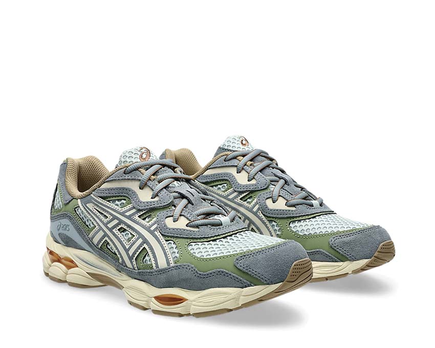 Asics Gel NYC Cold Moss Seitenansicht — Mesh-Obermaterial