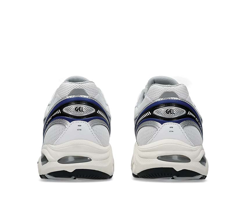 Asics GT-2160 White/Deep Marine détail — mesh et suède vintage