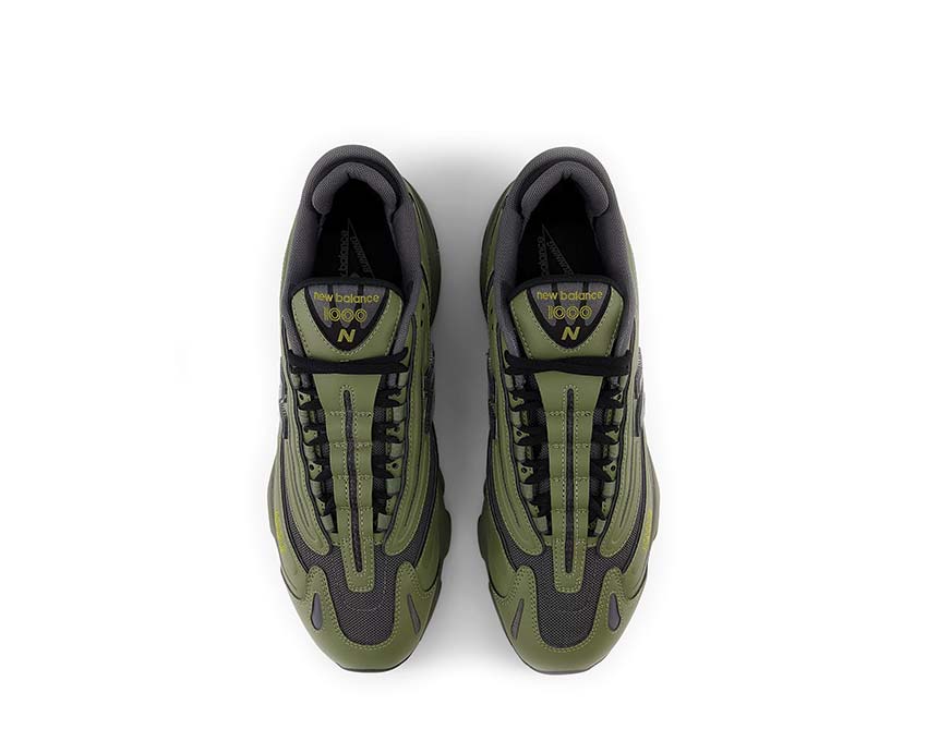 New Balance 1000 Dark Olivine Magnet détail — matière imperméable