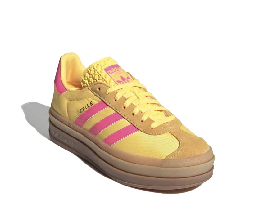 Adidas Gazelle Bold W natural side view — elevated thick platform sole