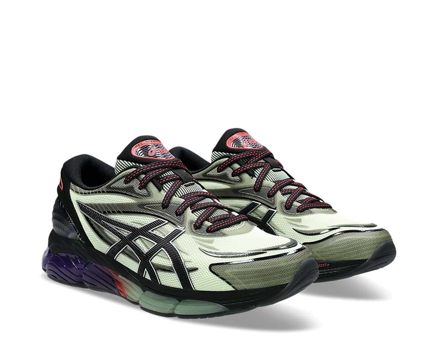 Asics Gel Quantum 360 VIII Illuminate Yellow/Black vista laterale — tomaia in mesh traspirante