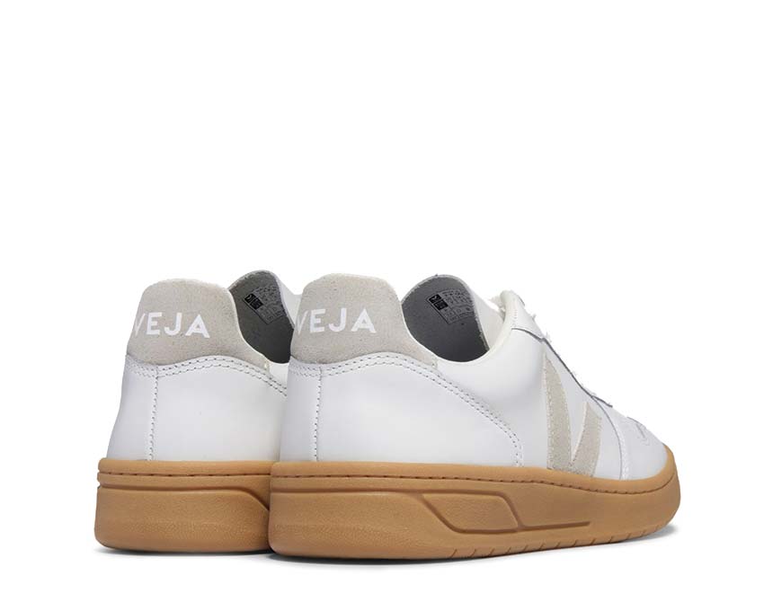 Veja V-10 Leather Extra White Natural semelle — semelle caoutchouc naturel Amazonie