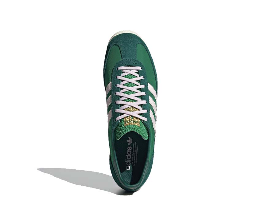 Adidas SL72 OG White Green détail — mesh aéré et empiècements suède