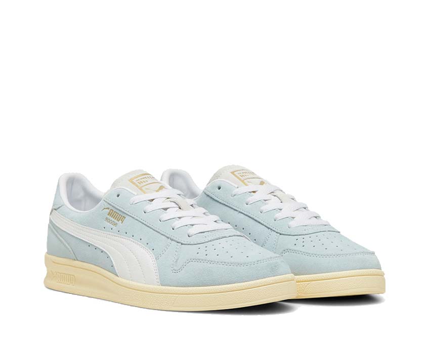 Puma Indoor Soft White vue latérale — tige souple légère indoor femme