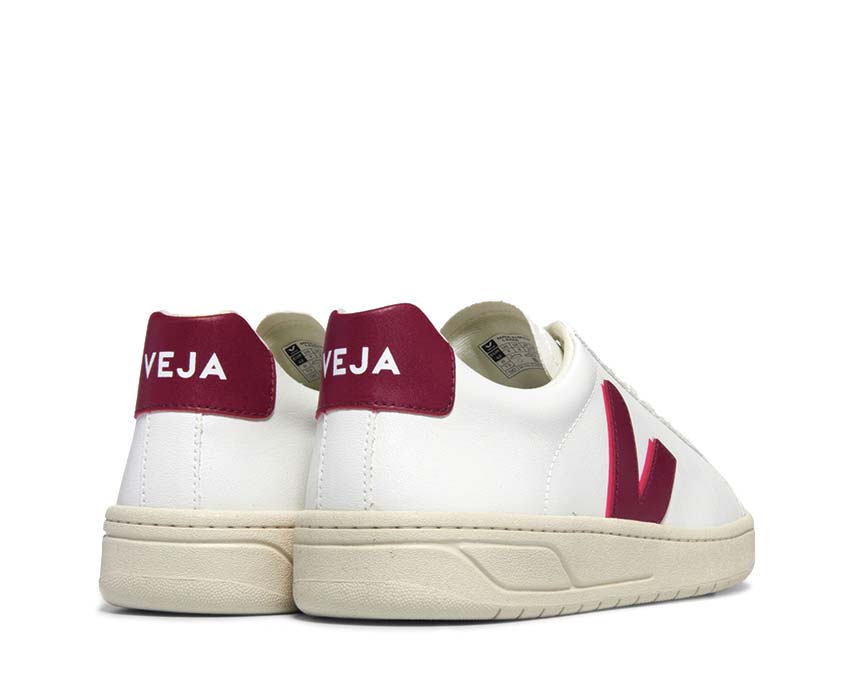 Veja Urca White/Marsala semelle — semelle caoutchouc naturel