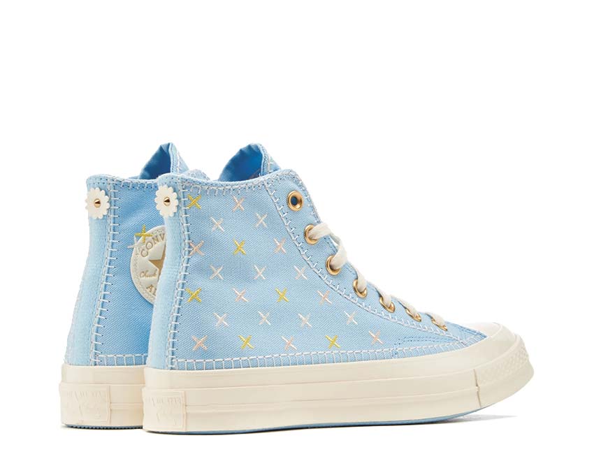 Converse Chuck 70 Hi True Sky/Egret Seitenansicht — hoher Schaft Hellblau DIY Segeltuch