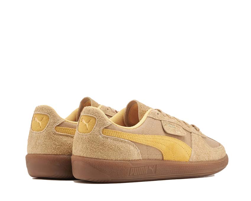 Puma Palermo Vintage Prairie Tan Flaxen Gold vista laterale — pelle tan dorata vintage