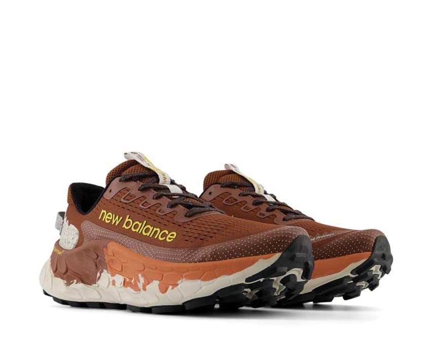 New Balance Fresh Foam X More Trail v3 MTMORAR3 vista laterale — tomaia in mesh rinforzato