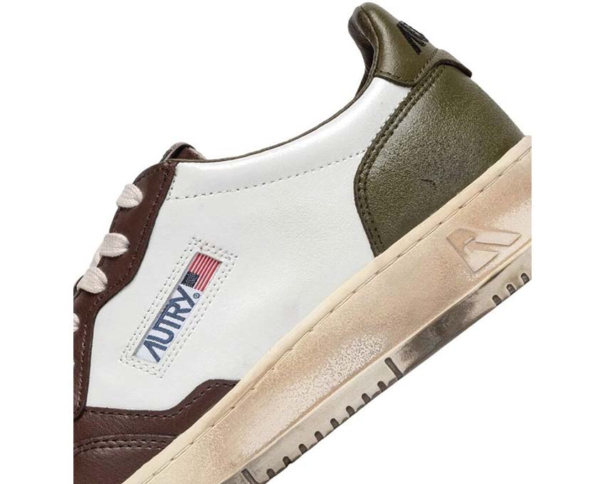 Autry Super Vintage Low vue latérale — cuir et daim bi-matière