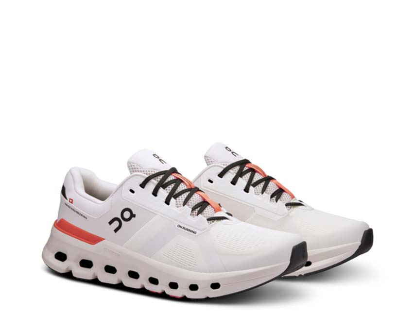 On Cloudrunner 2 White/Sand vista laterale — tomaia in mesh scarpa running donna