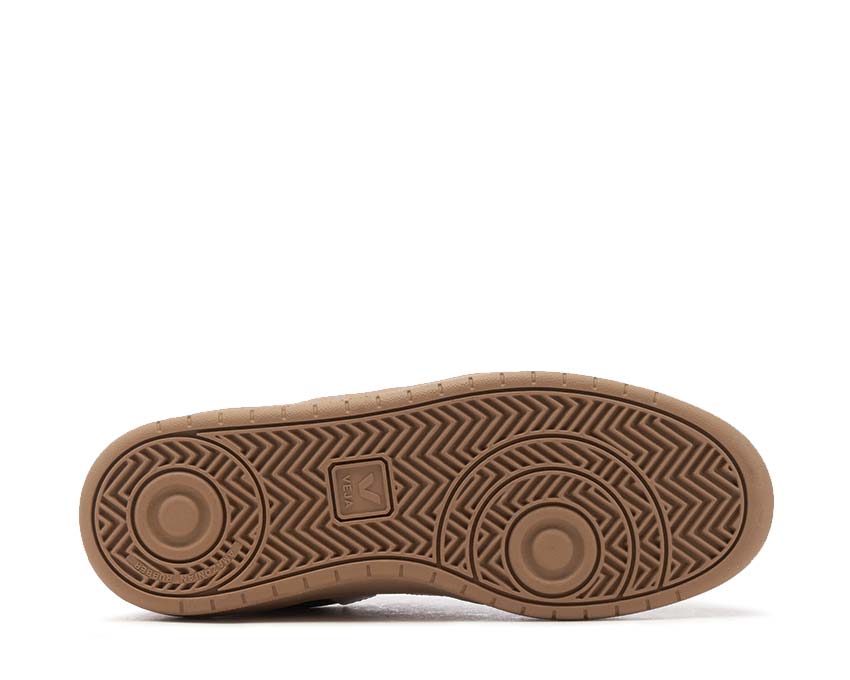 Veja V-12 Leather White Cosmos détail — logo V brodé coloré