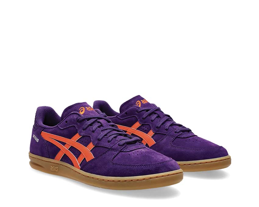 Asics Skyhand OG Midnight Plum/Koi Seitenansicht — Leder und Mesh Lifestyle