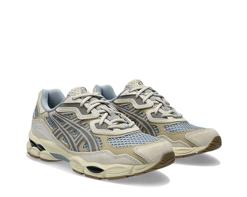 Asics Gel NYC Dolphin Grey Seitenansicht — Mesh-Obermaterial