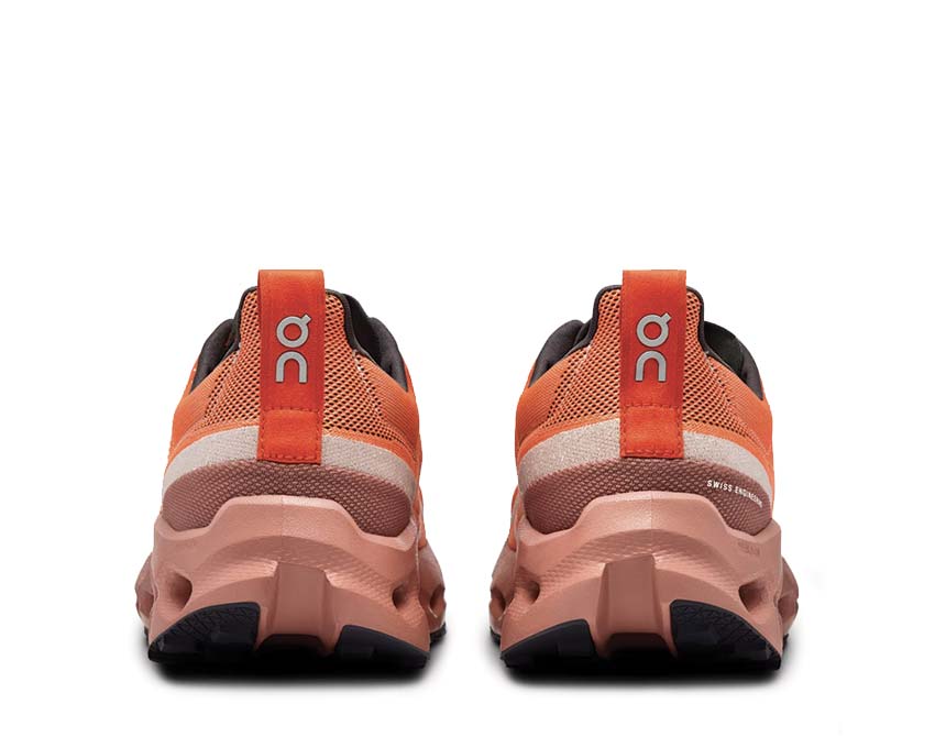 On Cloudsurfer Trail Flame/Dustrose sole — Missiongrip grip trail