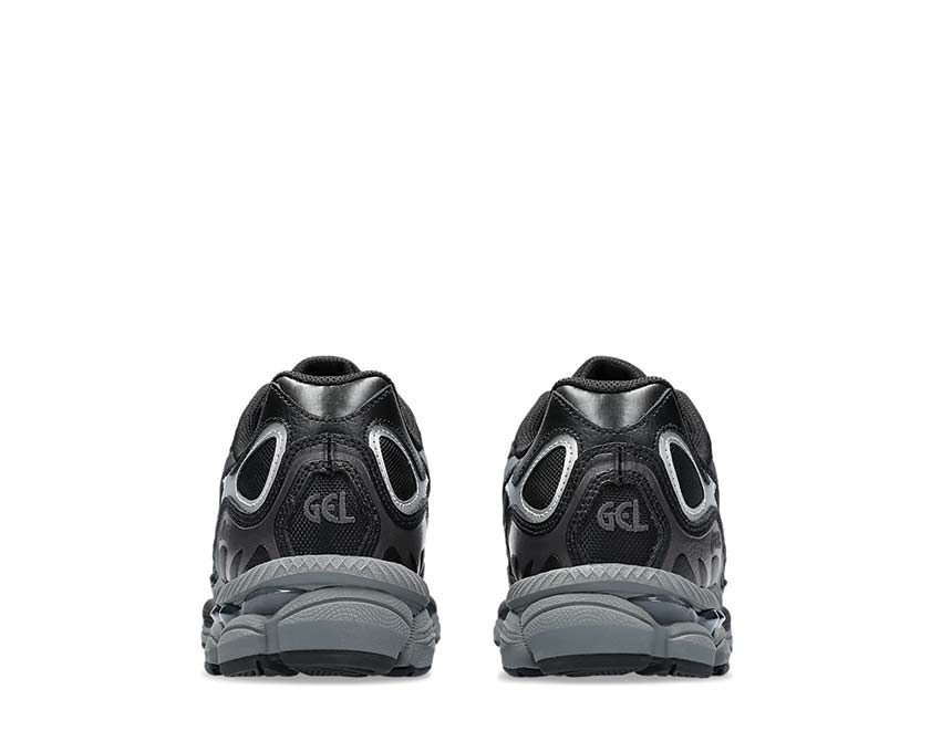Asics Gel NYC Black/Graphite Grey dettaglio — mesh e cuoio stile urbano