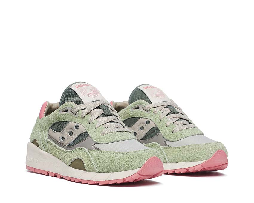 Saucony Shadow 6000 Green Ivory vista lateral — amortiguación ProGrid